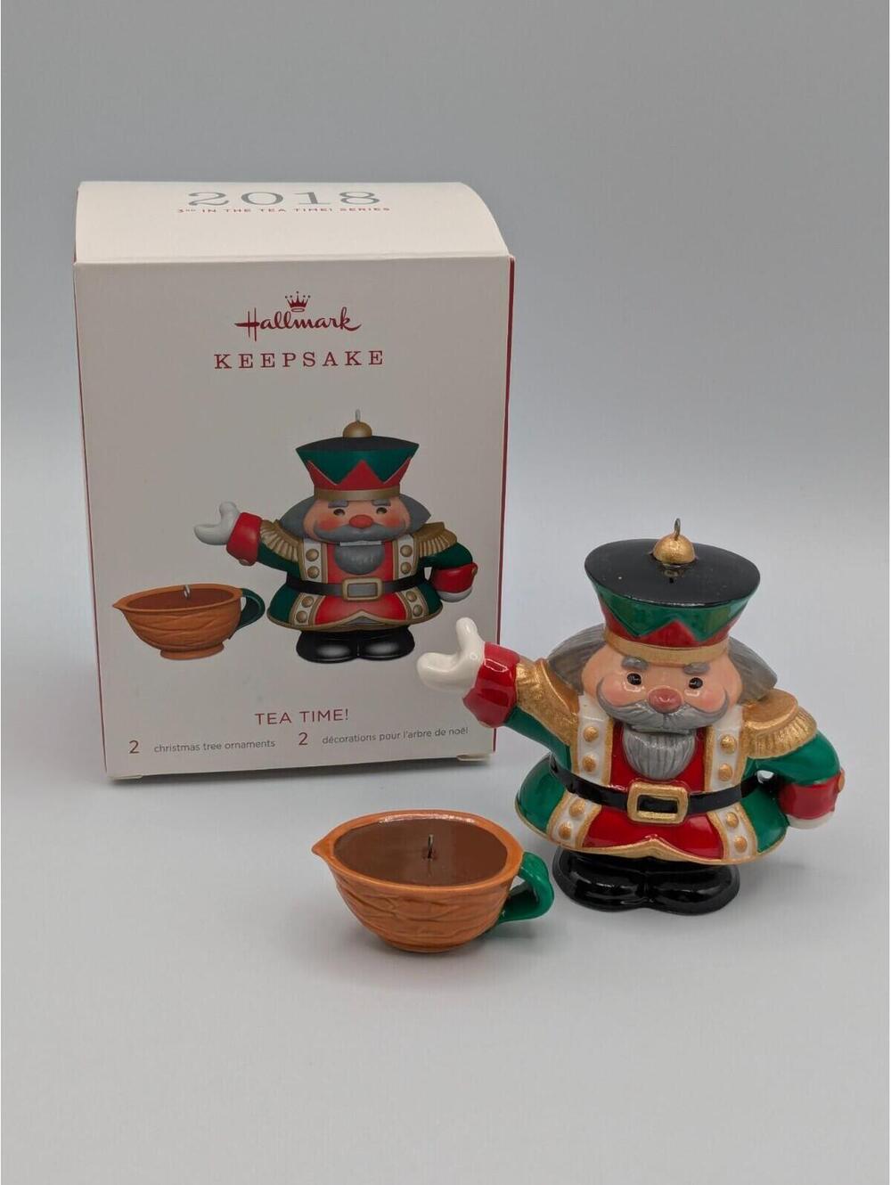 Hallmark Keepsake Tea Time! 2018, 3rd in Series, 2 Piece Christmas Ornament